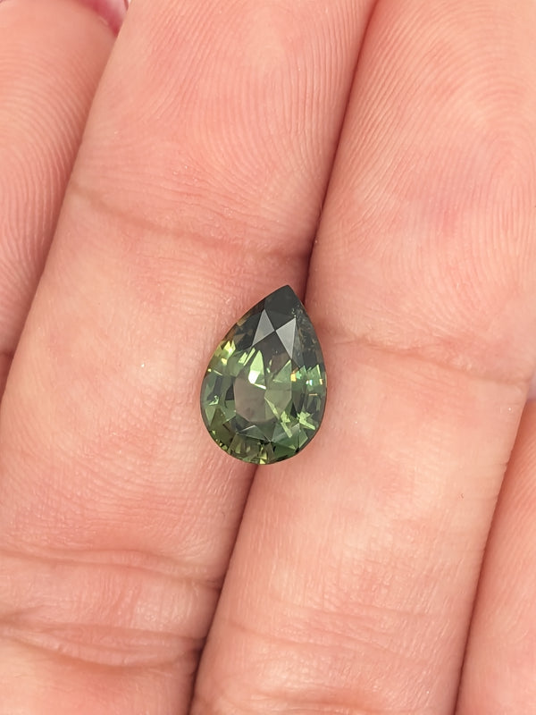 2.76ct Green Sapphire Pear Shape
