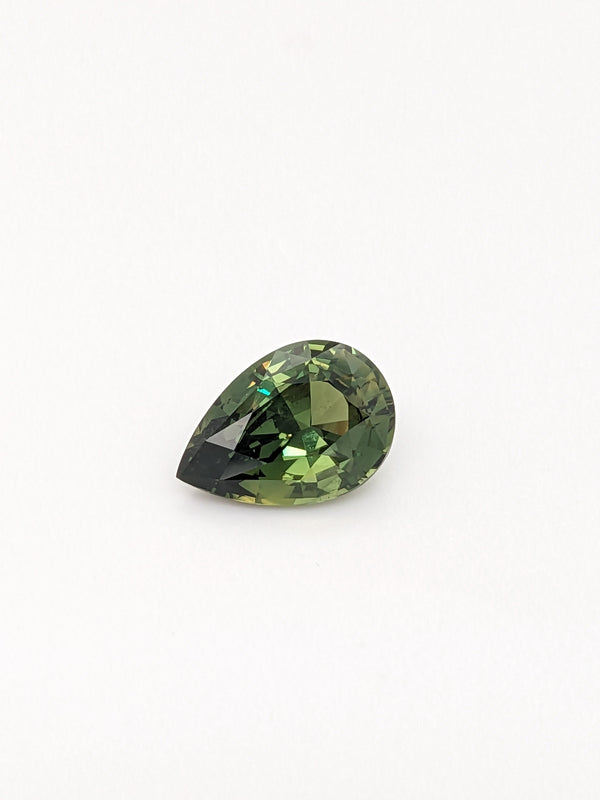 2.76ct Green Sapphire Pear Shape