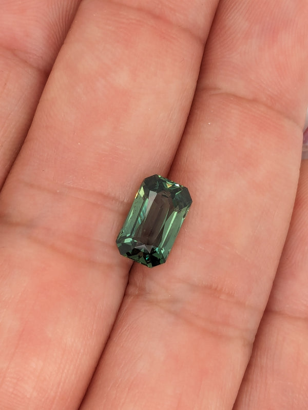 3.02ct Teal Sapphire Emerald Cut