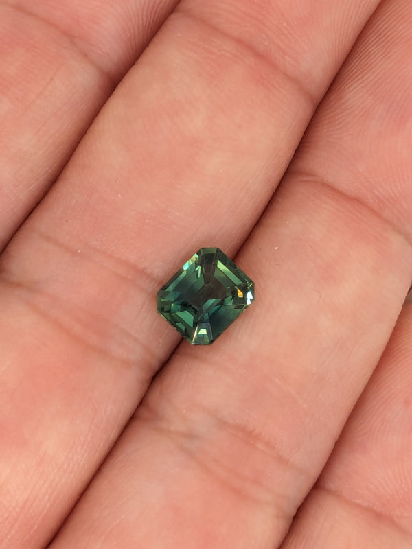 2.07ct Teal Sapphire Emerald Cut