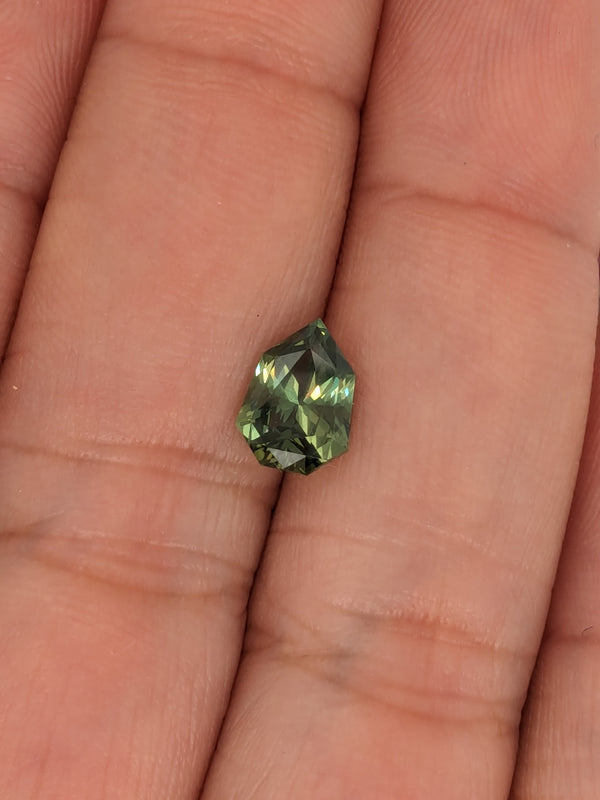 1.61ct Green Sapphire Shield Cut