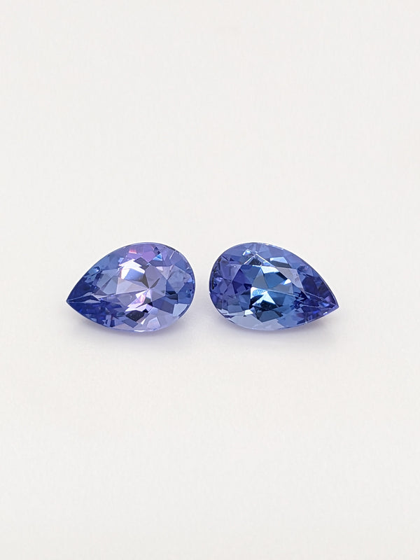 2.74ctw Tanzanite Pear Shape Matched Pair