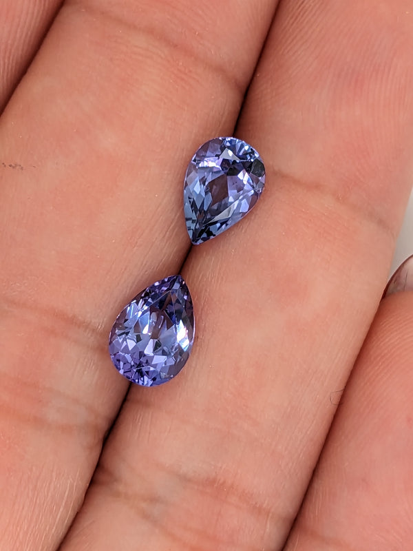 2.69ctw Tanzanite Pear Shape Matched Pair