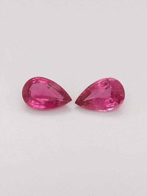 13.52ctw Pink Tourmaline Pear Shape Matched Pair