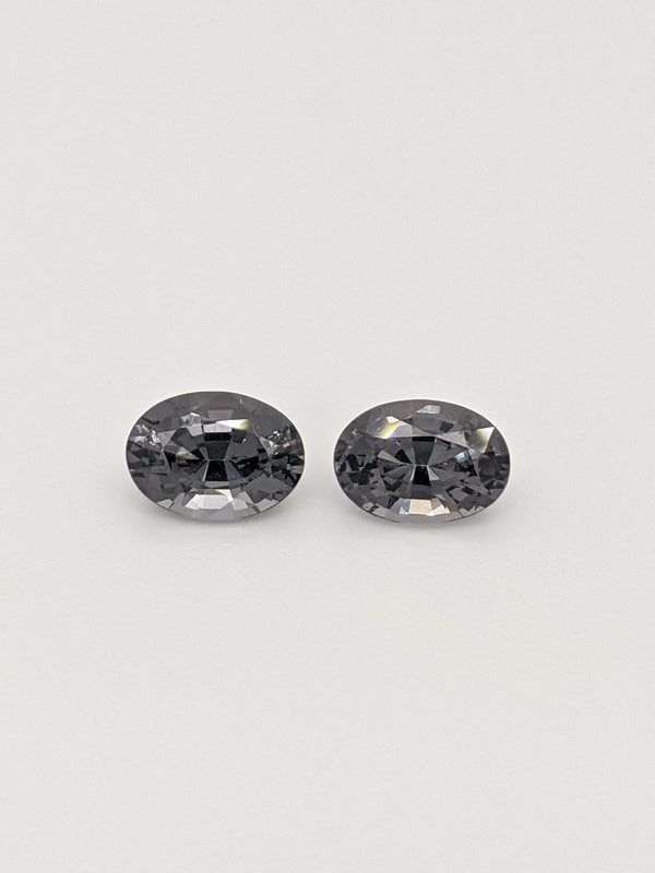1.56ctw Grey Spinel Oval Matched Pair