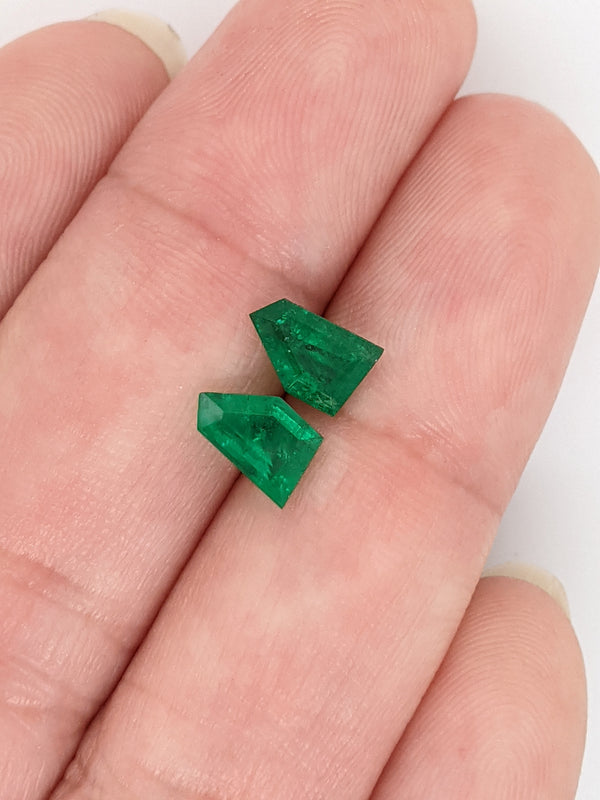 1.31ctw Emerald Geometric Cut Pair