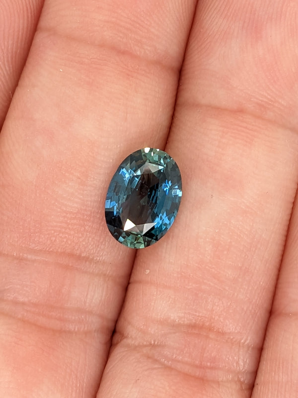 3.02ct Teal Sapphire Oval