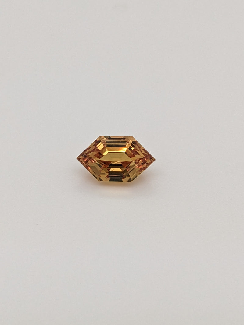 1.30ct Orange Sapphire Elongated Hexagon