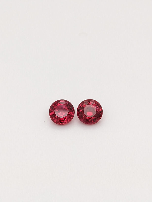 1.31ctw Ruby Round Matched Pair