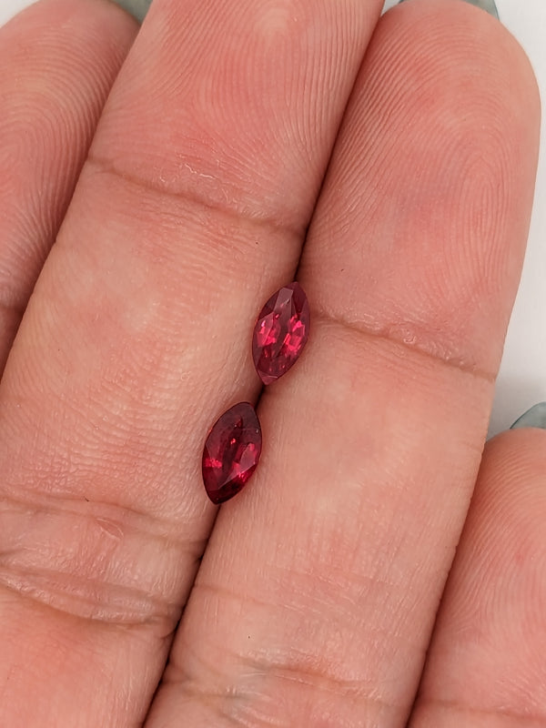 0.97ctw Ruby Marquise Matched Pair