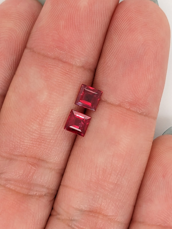 0.98ctw Ruby Square Matched Pair