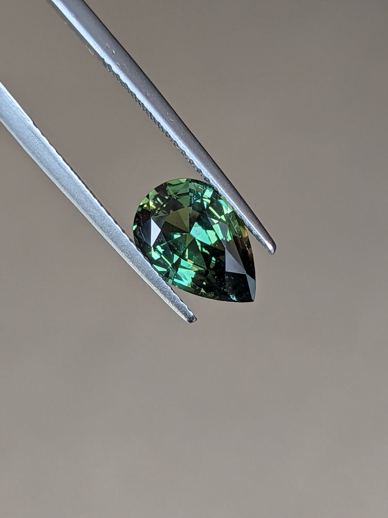 2.76ct Green Sapphire Pear Shape