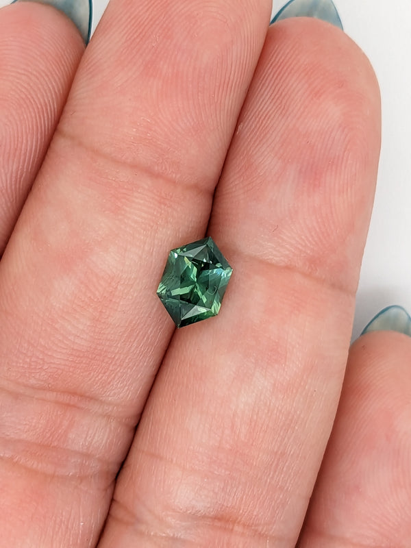 1.41ct Teal Sapphire Elongated Hexagon