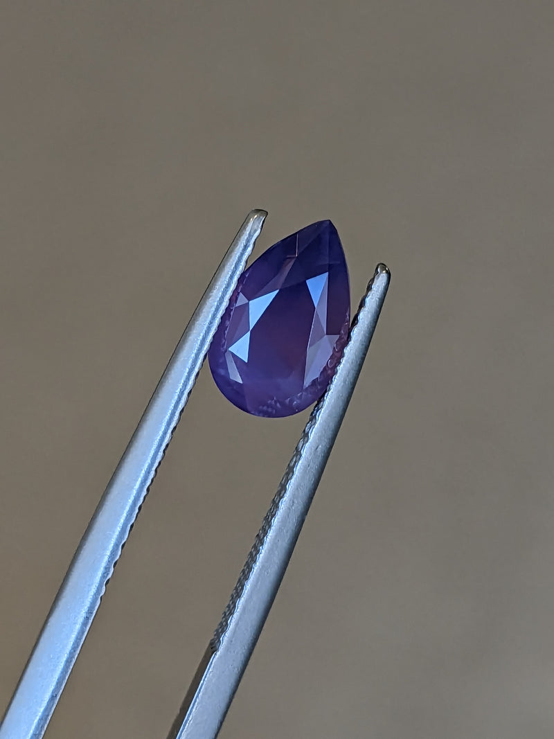 2.07ct Opalescent Purple Sapphire Pear Shape