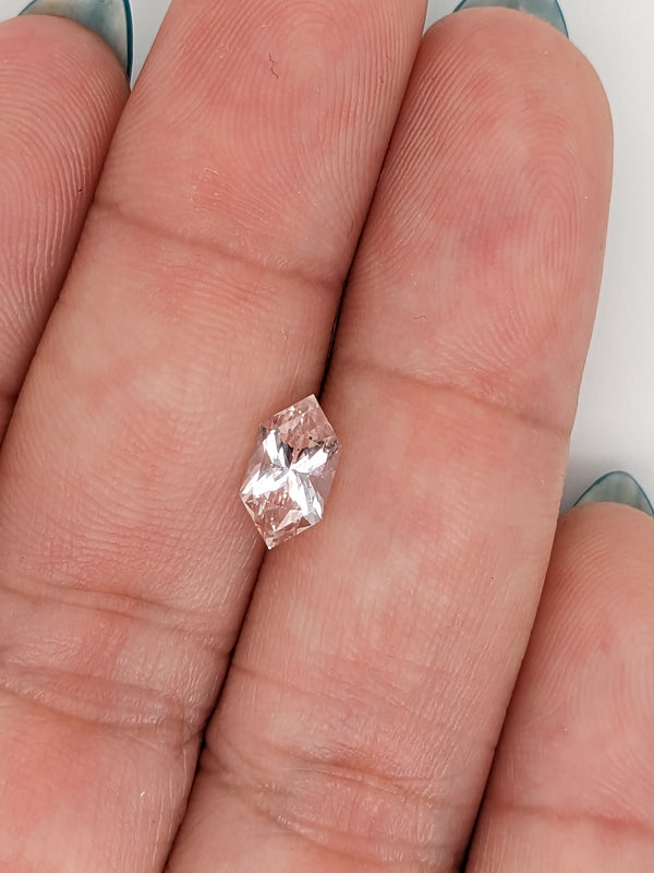 1.51ct Peach Sapphire Elongated Hexagon