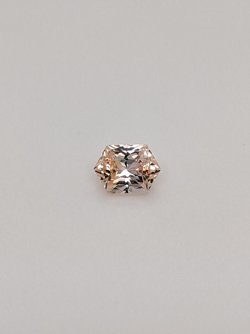 1.01ct Peach Sapphire Elongated Hexagon
