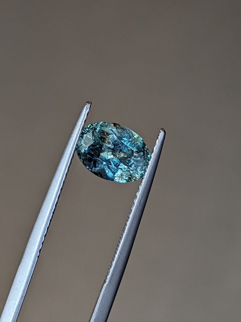 2.19ct Teal Sapphire Oval