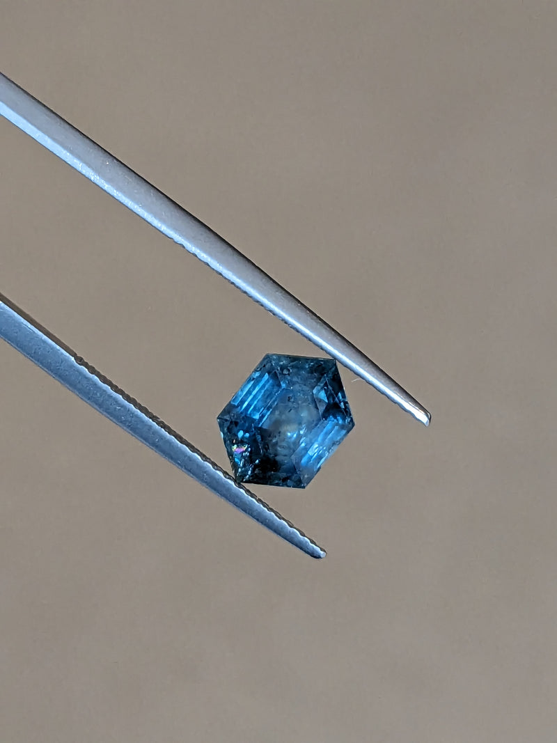 2.37ct Blue Sapphire Elongated Hexagon