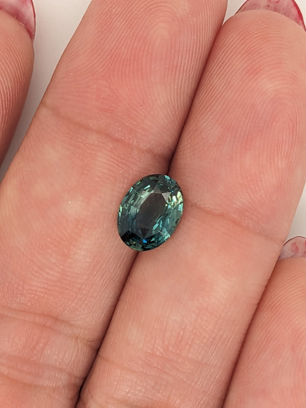 2.02ct Teal Sapphire Oval