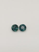 1.54ctw Teal Sapphire Round Matched Pair