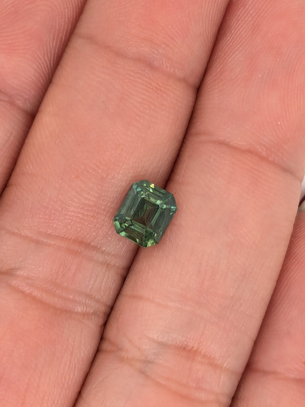 1.68ct Teal Sapphire Emerald Cut