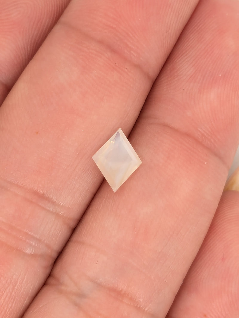 1.09ct Opalescent White Sapphire Kite Shape