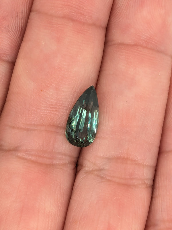 2.69ct Teal Sapphire Pear Shape