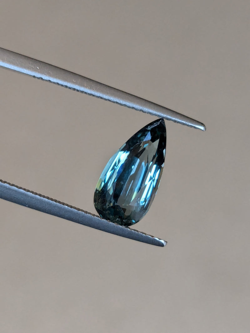 2.69ct Teal Sapphire Pear Shape