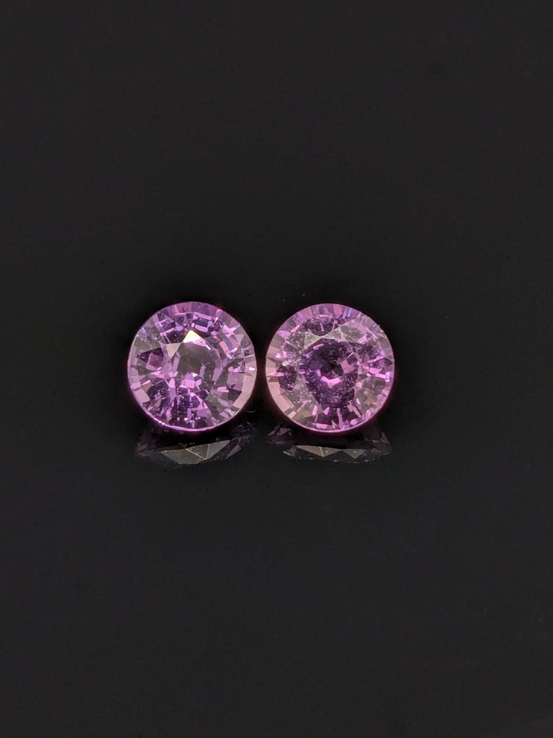 1.25ctw Purple Sapphire Round Matched Pair