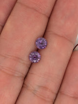 1.25ctw Purple Sapphire Round Matched Pair