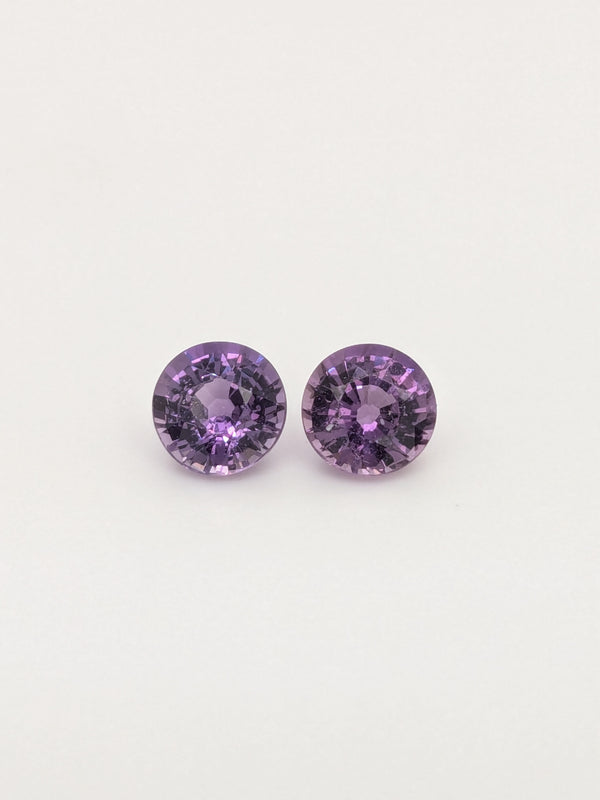 1.25ctw Purple Sapphire Round Matched Pair