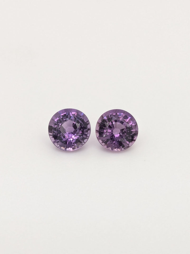 1.25ctw Purple Sapphire Round Matched Pair