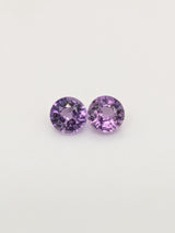 1.29ctw Purple Sapphire Round Matched Pair