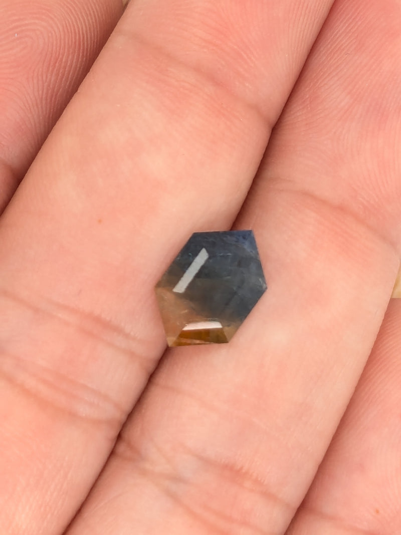 2.37ct Parti Sapphire Elongated Hexagon