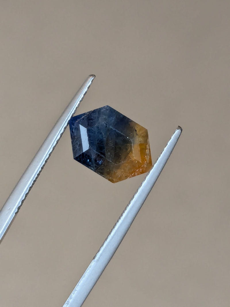 2.37ct Parti Sapphire Elongated Hexagon