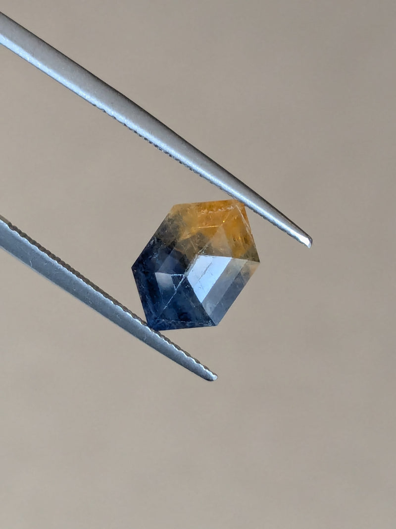 2.37ct Parti Sapphire Elongated Hexagon