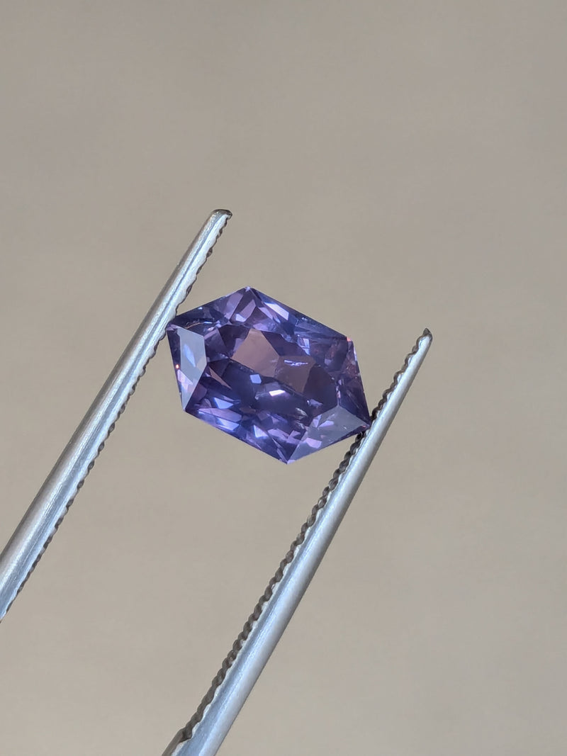 2.06ct Purple Sapphire Elongated Hexagon