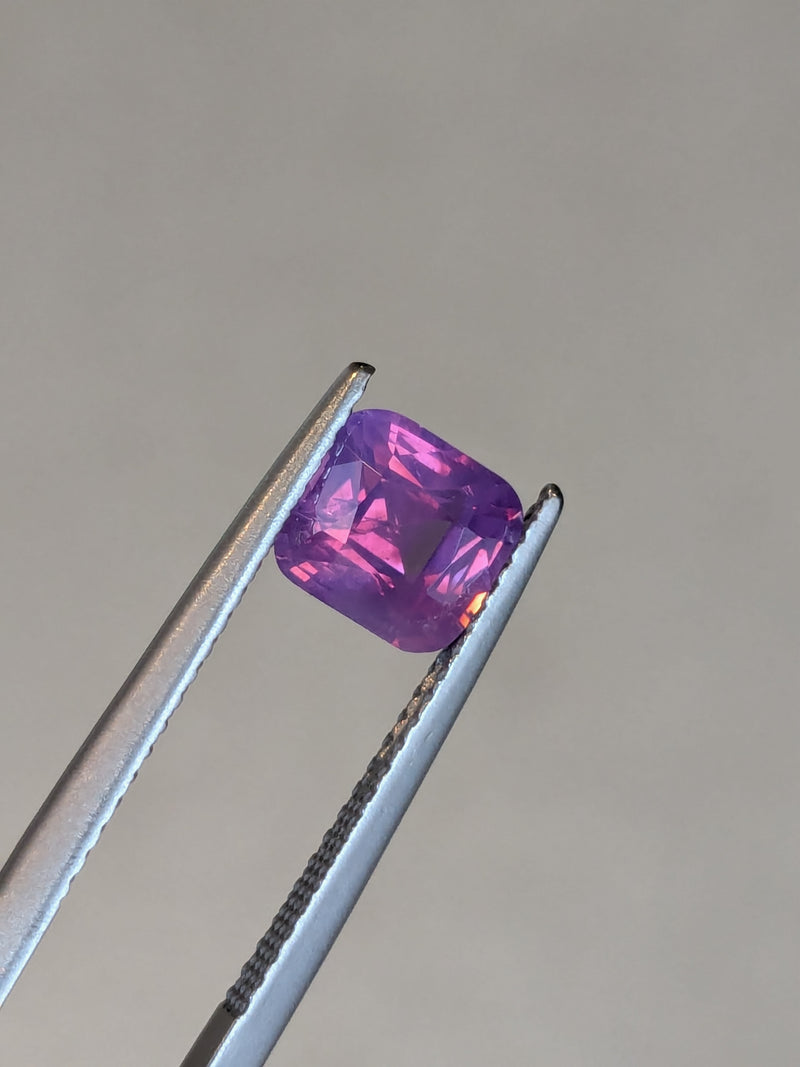 1.57ct Opalescent Magenta Sapphire Cushion Cut