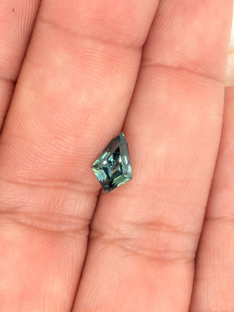 1.17ct Teal Sapphire Kite Shape