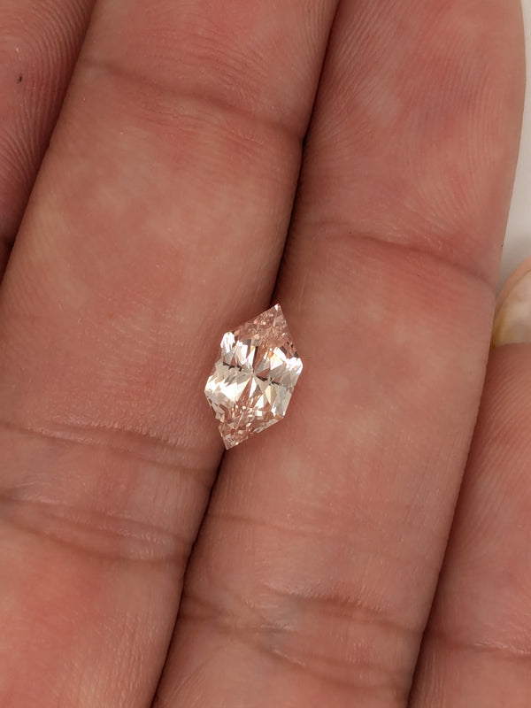 1.55ct Peach Sapphire Elongated Hexagon