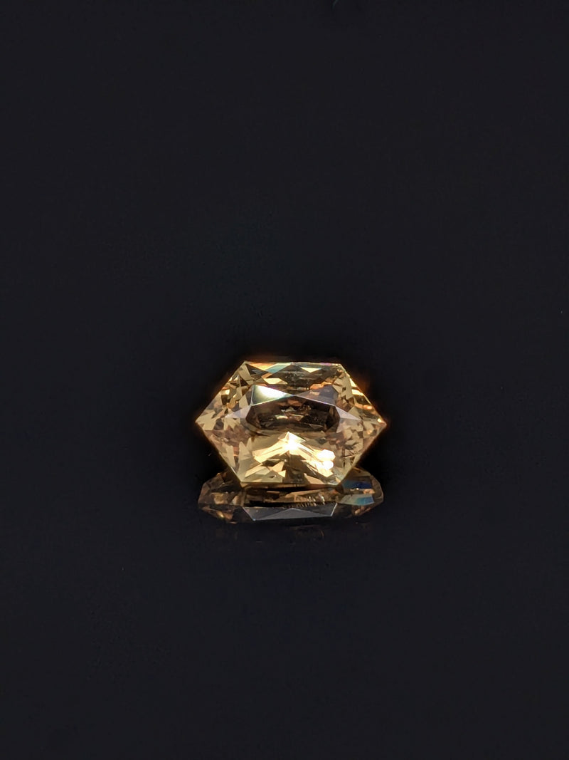 1.53ct Peach Sapphire Elongated Hexagon