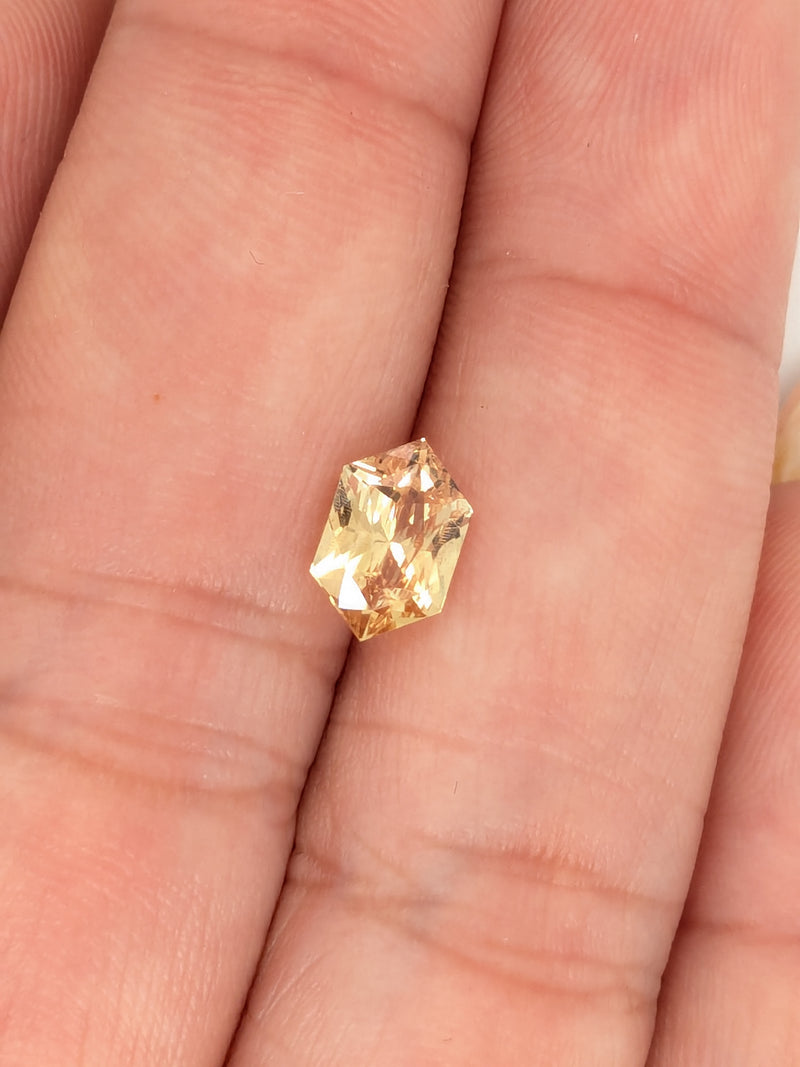 1.53ct Peach Sapphire Elongated Hexagon