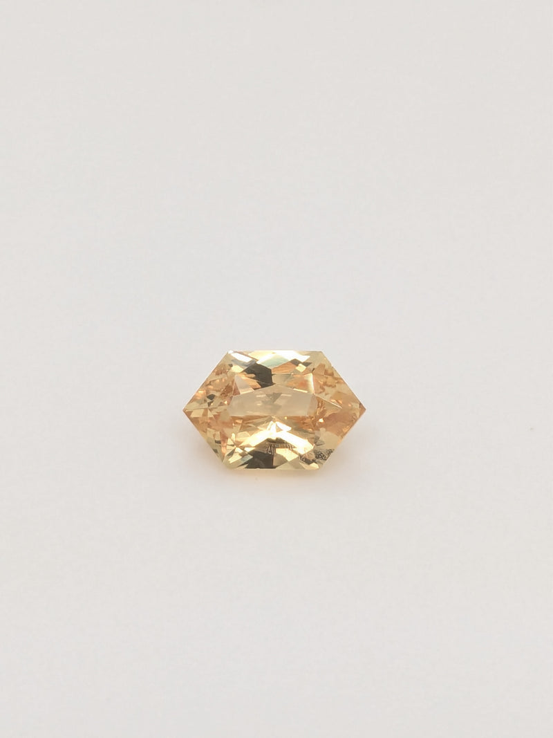 1.53ct Peach Sapphire Elongated Hexagon