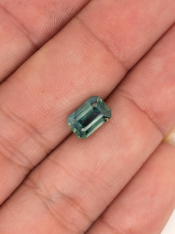 2.03ct Teal Sapphire Emerald Cut