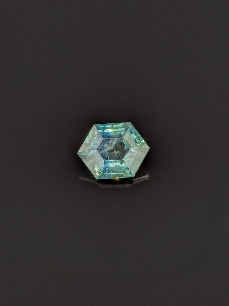 1.22ct Teal Sapphire Elongated Hexagon