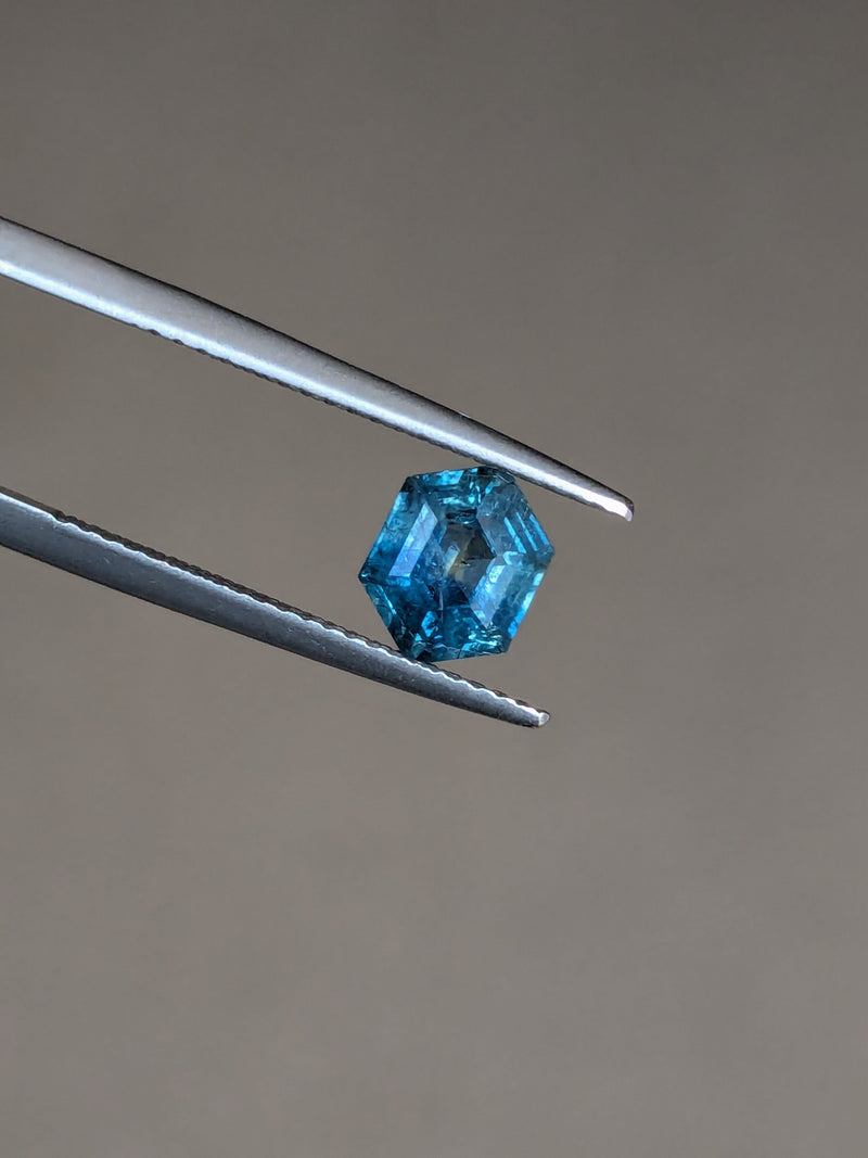 1.22ct Teal Sapphire Elongated Hexagon