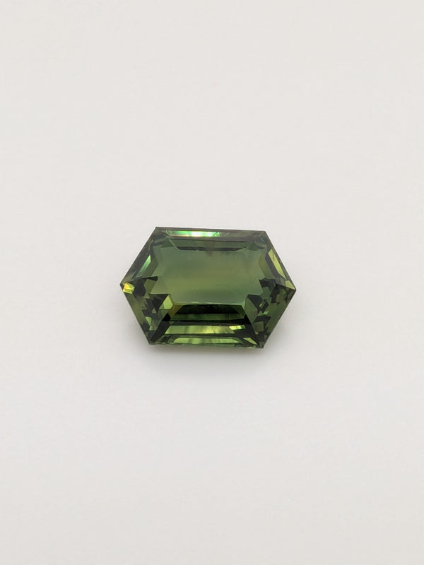 3.02ct Green Sapphire Elongated Hexagon