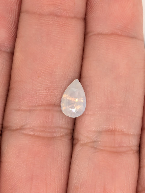 1.61ct Opalescent White Sapphire Pear Shape