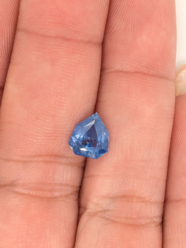 1.56ct Opalescent Blue Sapphire Shield Cut