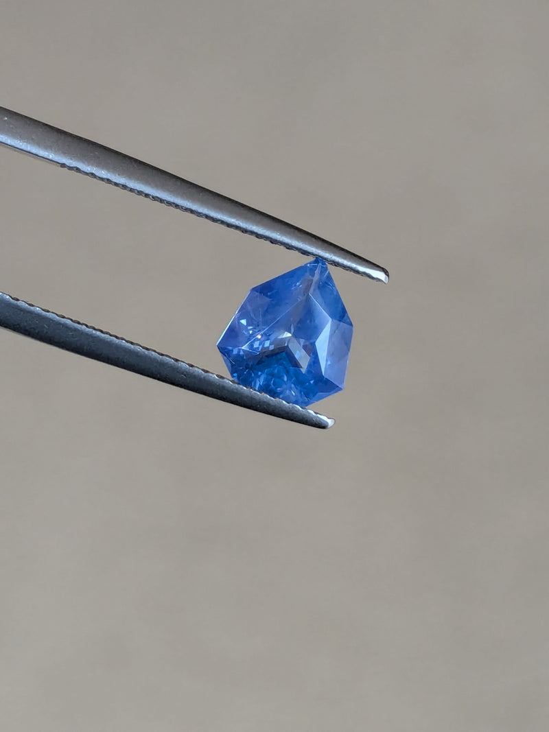 1.56ct Opalescent Blue Sapphire Shield Cut